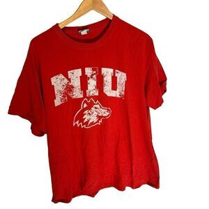 MV Sport NIU Northern Illinois University Huskies T-Shirt Red Graphic Tee XL